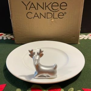 Yankee Candle Silver Reindeer Candle Holder  Plate